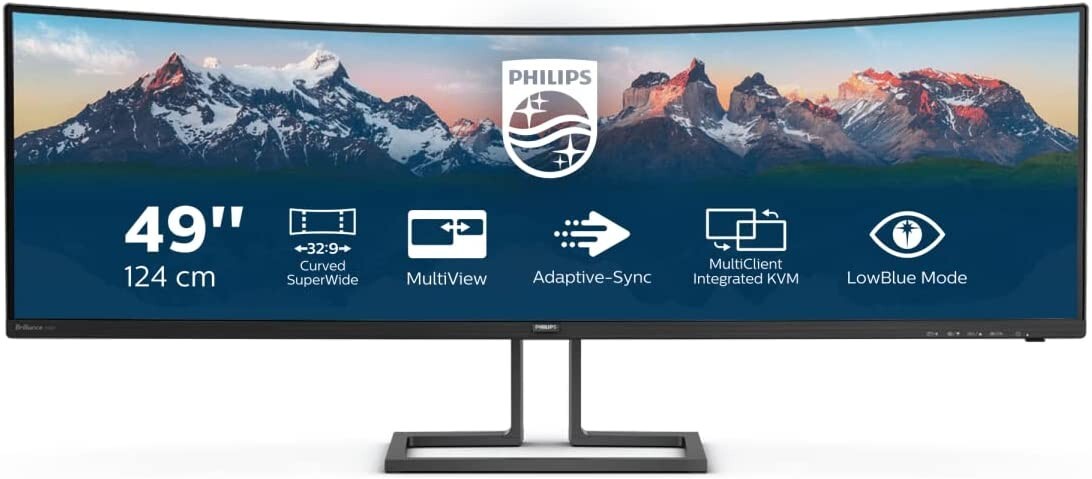 PHILIPS Monitor PC 49" Curvo 32:9 5120 x 1440px 165hz HDMI DisplayPort 498P9Z/00