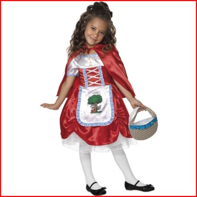 Costume Carnevale Bambina Da Cappuccetto Rosso Vestito Di