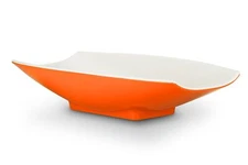 Bon Chef 53705-2ToneOrange Melamine Curves Bowl, Orange Outside/White Inside