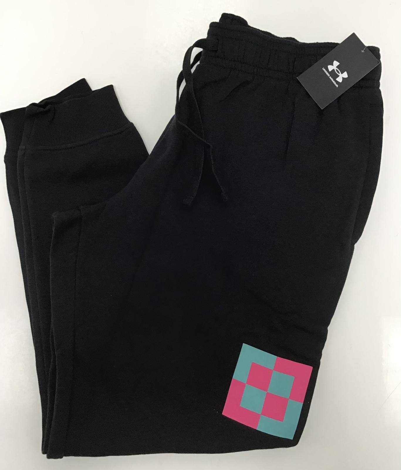 Under Armour Joggers Men’s Rival Fleece Cuffed Geometric Sweatpants Size XXL
