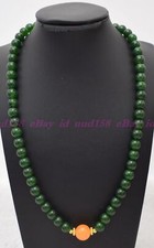 Natural 8mm Green Jade Round Gemstone Beads Jewelry Necklace 16-28" AAA