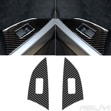 2pcs For Mazda Cx-9 2010-15 Carbon Fiber Interior Rear Door Control Cover Trim