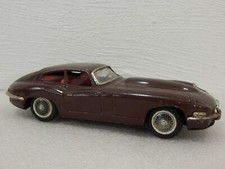 1960s Jaguar XK-E Tin Friction 8" Toy Car by Bandai Japan Vintage Dark Brown