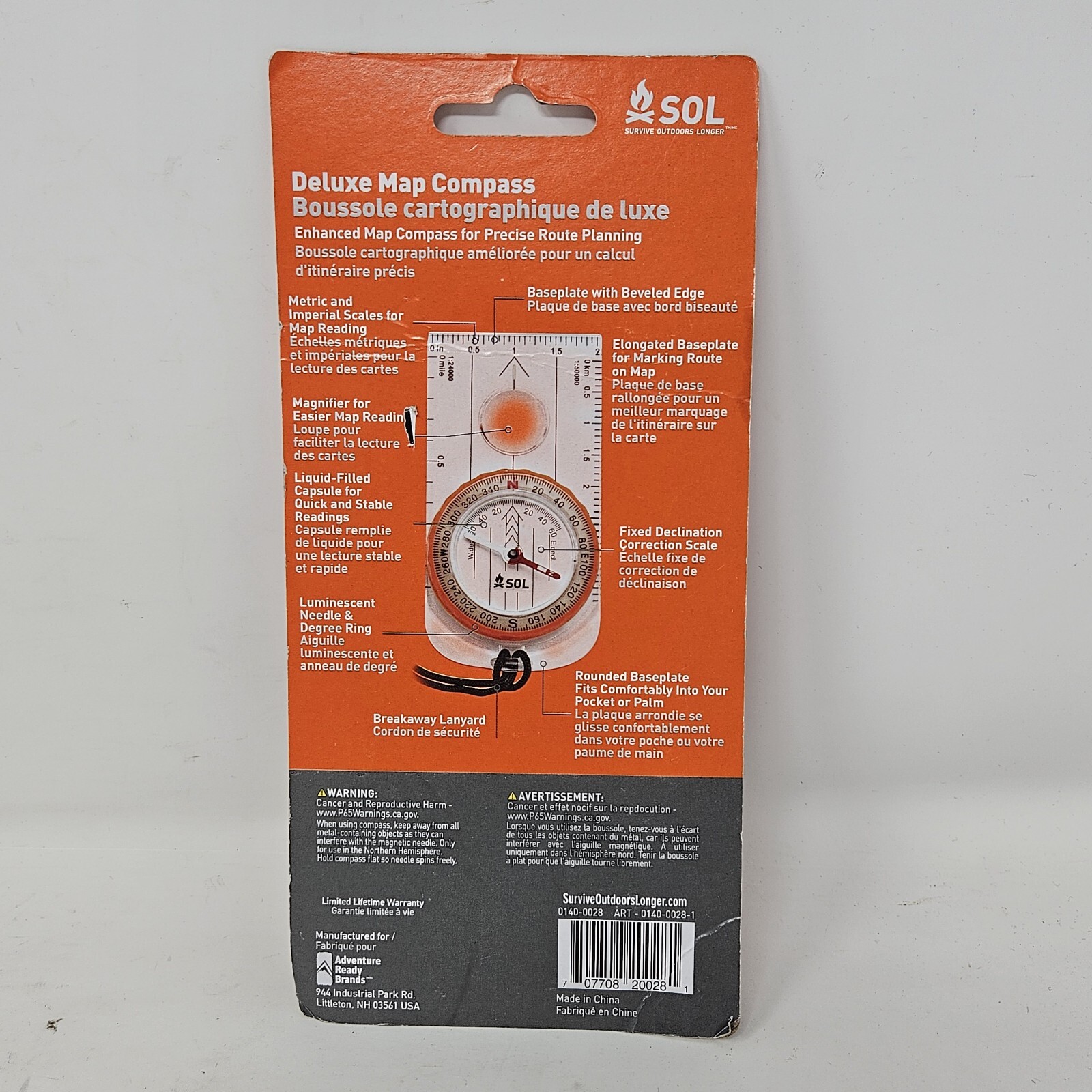 Sol Compass SOL SURVIVE OUTDOORS LONGER DELUXE MAP COMPASS EXTENDED BASEPLATE | eBay