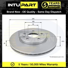 Fits Vauxhall Astra 2009-2015 + Other Models Intupart Front Brake Disc #1