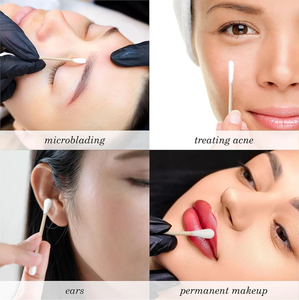 Hisopos de algodón Diane 100 % puntas de algodón palos de madera hisopos de algodón 375 unidades. Foto 4 de 4