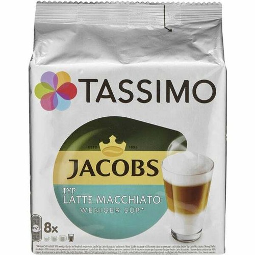 TASSIMO Jacobs LATTE MACCHIATO LESS SweetCoffee Pods 8 podsFREE