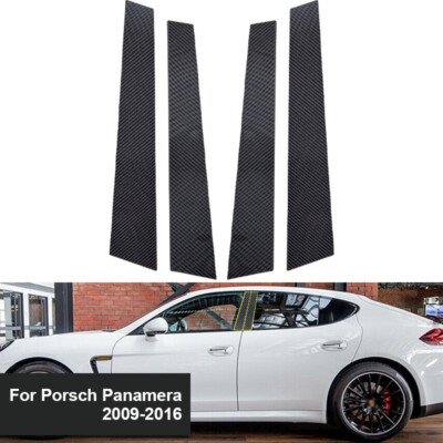 4x Carbon Optik B-Säule Verkleidung Für Porsche Panamera 09 16 Türsäulen Cover