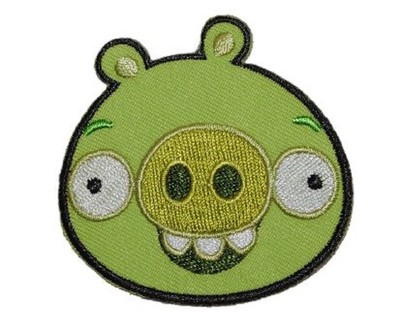 ANGRY BIRDS - green - Aufnäher Aufbügler Iron-On Patch Applikation - NEU #9123 