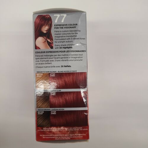 L'Oreal Paris Feria Multi-Faceted Shimmering Color 77 Bright Auburn Hair Dye  65338106589 | eBay