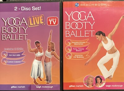 YOGA BOOTY BALLET Lot of 3 DVDs Beachbody ABS Fitness Weight Loss Workout Videos