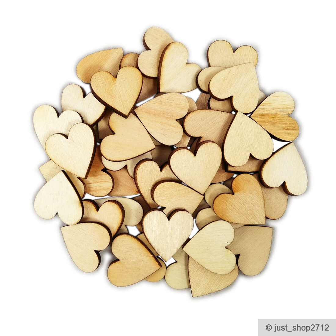 200 Stück Holzherzen Zum Basteln – 12mm, Naturholz, Für Deko, Hochzeit, Tischdeko, DIY & Handwerk