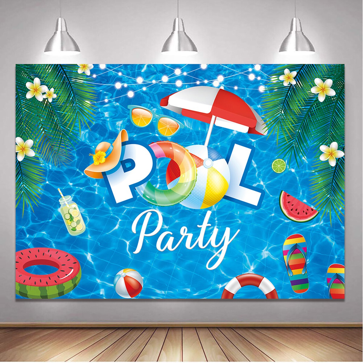 Suministros de decoración de fiesta temática de piscina de verano para fiesta de cumpleaños