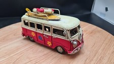SPLIT SCREEN VW TYPE  CAMPER Hippy Flower BUS VAN TIN PLATE METAL MODEL 