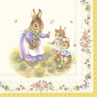 20 Servietten Ostern Hase Tischdeko Motiv Frühling Spring Fantasy Easter 33x33cm