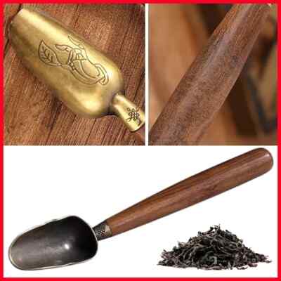 Alloy Ebony Coffee Scoops Tea Spoon Natural Wood Retro Tea Leaves Shovel Spoons
