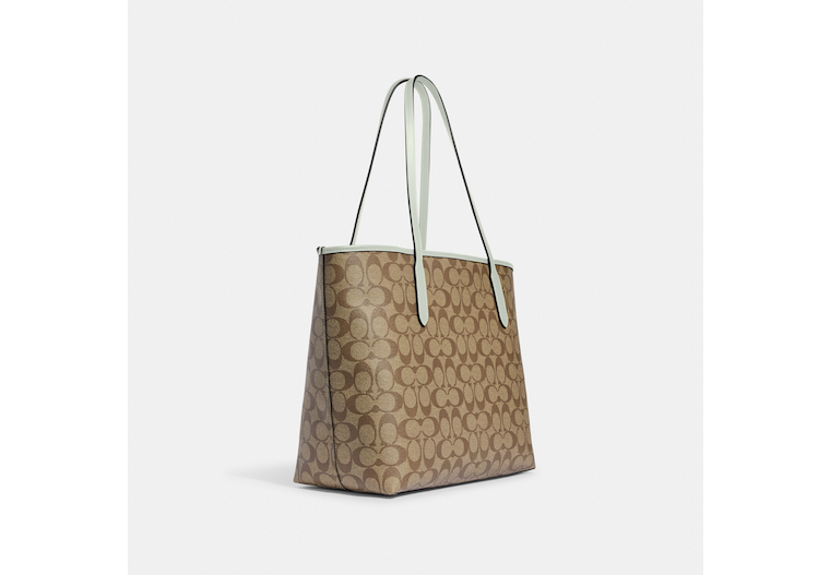 Coach City Tote in Signature Canvas Shoulder Bag - Gold/Brown 1941