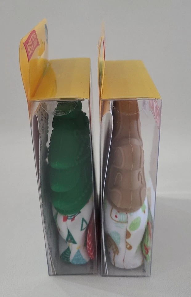 Nuby Happy Hands Holiday Teething Mitten 2 Árbol de Navidad y Pan de Jengibre Niño Nuevo⬇ Foto 4 de 4