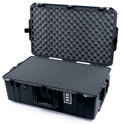 Black Pelican 1595 Air case With Foam. With wheels & push button