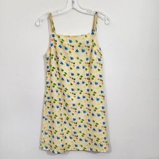 Vintage Johnathan Martin yellow floral print summer dress junior's size 7