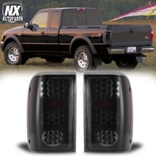 For 1993-1997 Ford Ranger LED Tail Lights Rear Brake Lamps Black Smoke Lens Pair