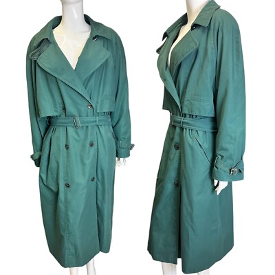 Vintage 70er 80er DANNIMAC ROYALE grün Trenchcoat Mac 14-16 herausnehmbares Futter