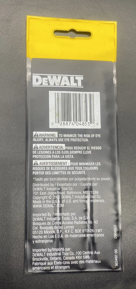 Hoja recíproca Dewalt 3 piezas 6" de largo alto rendimiento bimetálica nueva Foto 2 de 4