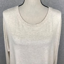 Soft Surroundings XL Beige Shirt Top Long Tunic Fleece Lined Soft Cottagecore
