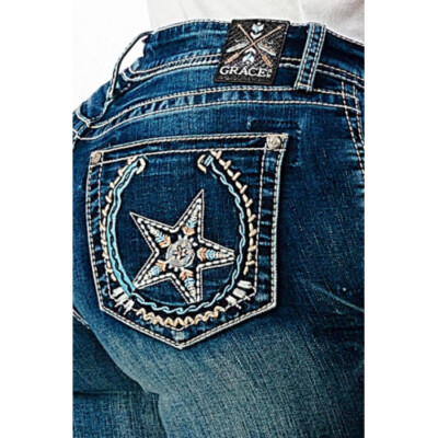 Jeans Grace in LA Bootcut Horseshoe & Star EB61587