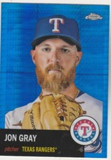 2022 TOPPS CHROME PLATINUM 1953 DESIGN JON GRAY P TEXAS #274 BLUE X-FACTOR SP