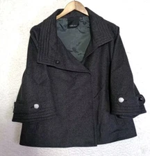 CARLISLE Womens Cropped Jacket w/ Wide 3/4 Sleeves Cropped Wool Size 8 NEW