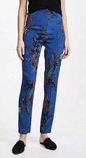 NWT 298 Diane Von Furstenberg High Waisted Skinny Pants Size 6 Blue Z183-10