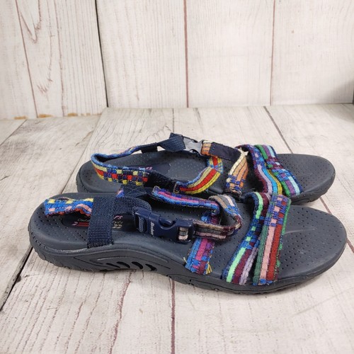 USADO - Sandalias Skechers Correa MUJER TALLA 8 - Reggae Sew Me 41113 / NVMT Bueno - Imagen 6 de 9