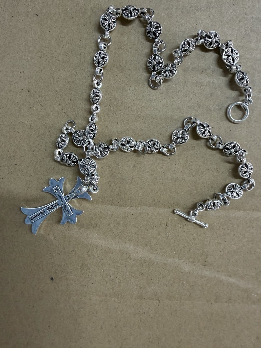 BRAND NEW* CHROME HEARTS STYLE CROSS BALL STYLE NECKLACE 19/20INCH