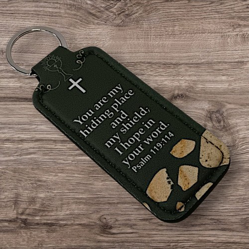 Christian Lippenstift/Lippenbalsam Halter mit Metallring. Psalm 119,114 - Bild 2 von 8