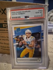 2020 Panini Donruss Justin Herbert RC PSA 10