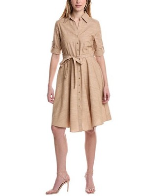 Sharagano Tie Waist Shirtdress Women's