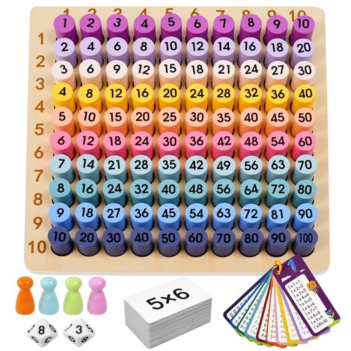 Wooden Montessori Multiplication Board Game: Math Educational Toys ...