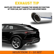 1-10 Diesel Exhaust Tip 1.5-2.4inch Outlet Stainless Steel Bolt On Straight Cut