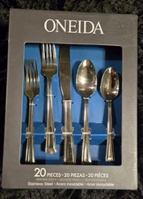 Oneida Cella 20 PC Stainless Steel Everyday Flatware Service for 4 NEW 