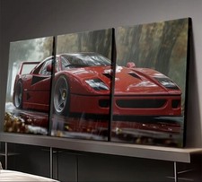 F40 Ferrari-2D-3teilig30x40cm  Rennsport Legende Historie Inkl. Holzrahmen 1687