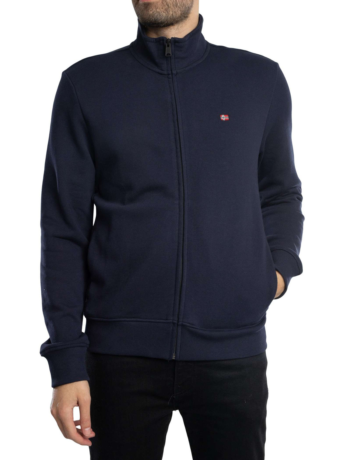 Мужские балиевые брюки Napapijri из флиса на молнии синие 8990₽