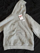 Nike Sportswear Club Fleece Pullover Hoodie Gray Youth Large NWT