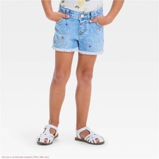 Toddler Girls' Floral Embroidered Shorts Cat  Jack Light Wash 5T SEE DEAL  