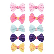 10 Pcs Plastic Pet Accessory Cute Puppy Hairpin Bowknot Dog Clips