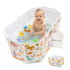 Toddler Bathtub Collapsible Portable, Foldable Baby Bath Tub for Shower Trav