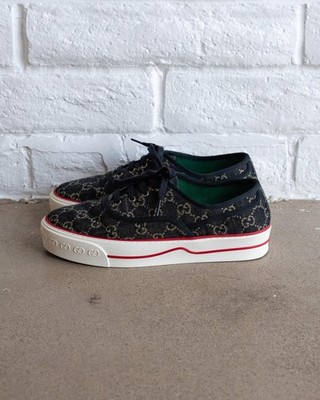 GUCCI Mens Tennis 1977 Black GG Denim Stripe Low-Top Sneaker AUTHENTIC GUCCI TENNIS 1977 LOW  main image 2