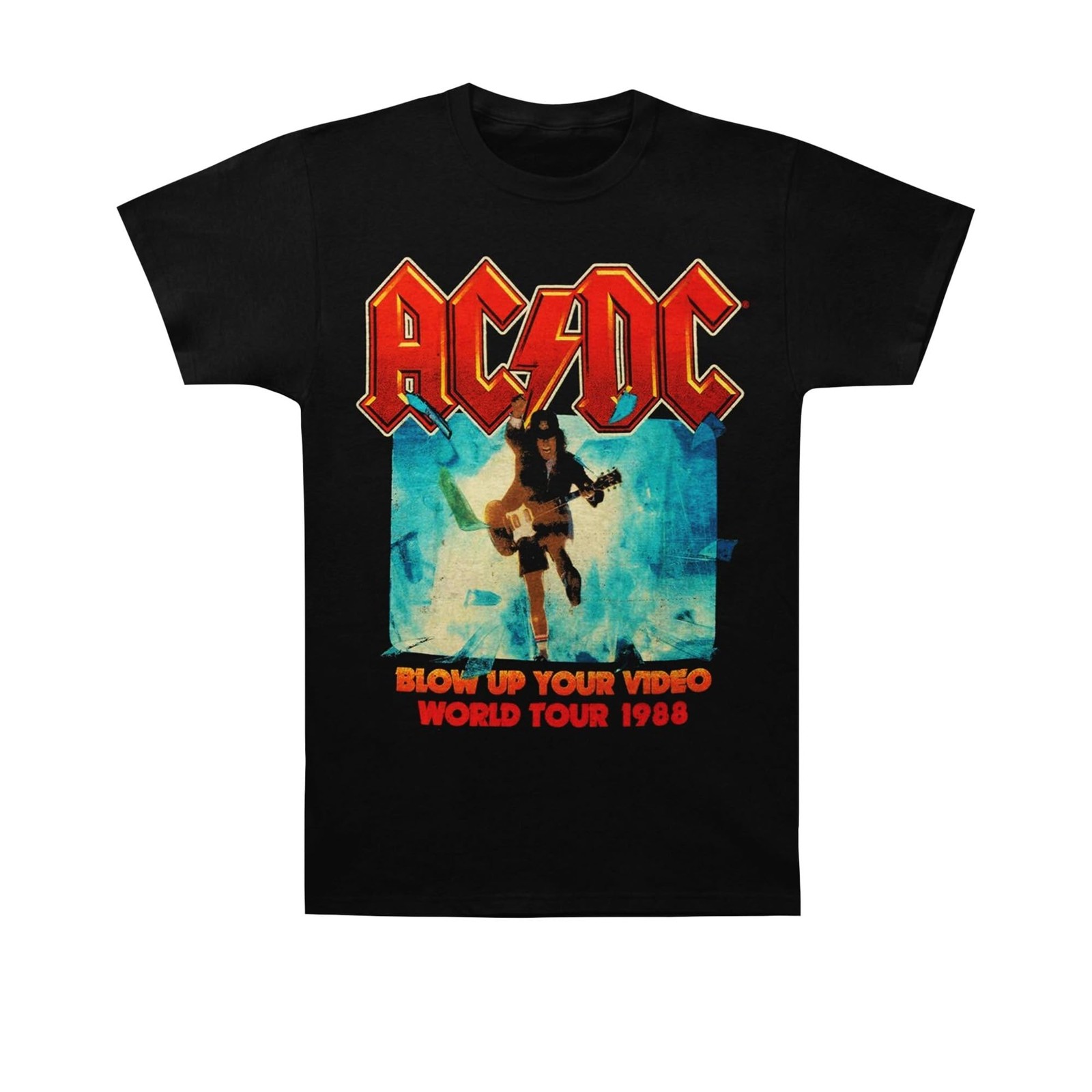 Футболка AcDc с логотипом группы Blow Up Your Video World Tour 88 Официальная мужская черная Siz 5590₽