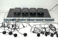 GTD Audio J-04 VHF 4-Channel Wireless Microphone Receiver Headsets Clip-On Mics
