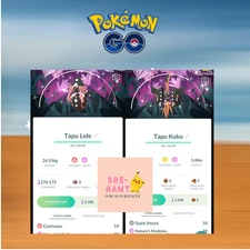 Pokémon go❖❖Shiny TAPUKOKO✿✿TAPULELE✿✿Special Back ground❖Trade or P❖T❖C